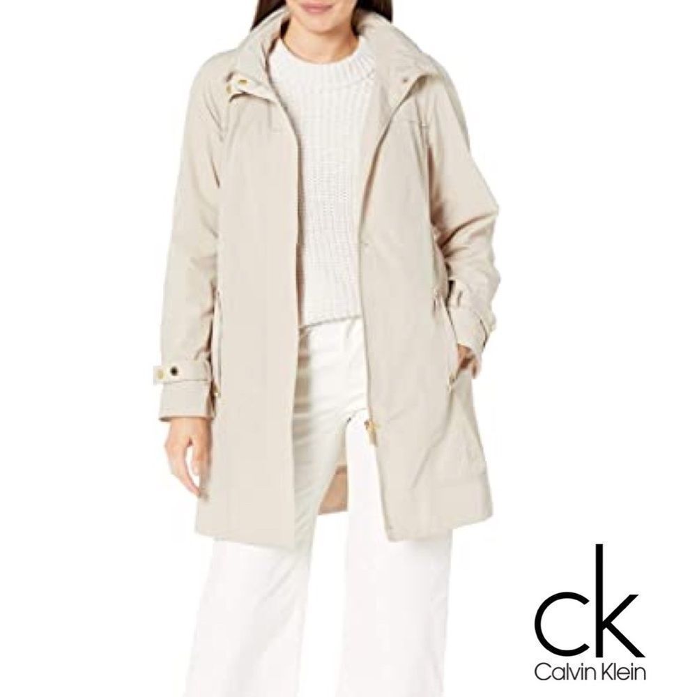 Calvin Klein Off White Anorak Packable Jacket Size Medium